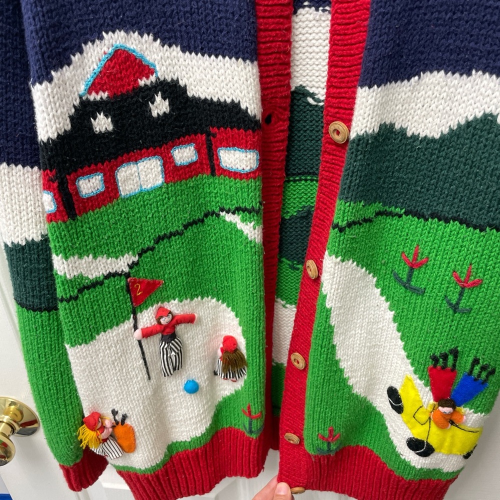 Men's Colorful Golf Cardigan Sweater - Picture 3 of 5